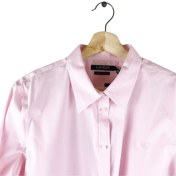 Lauren Ralph Lauren Women's 3/4 Sleeve Button up Cotton non-iron Size XL NWT - Picture 5 of 8